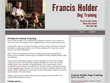 Tablet Screenshot of francisholderdogtraining.com
